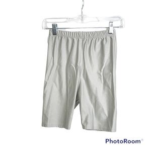Prettylittlething silver grey biker shorts Size 4